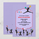 Uitnodiging met cheerleader silhouet (Voorkant / Achterkant)