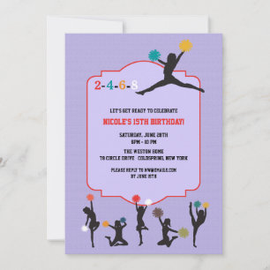 Uitnodiging met cheerleader silhouet