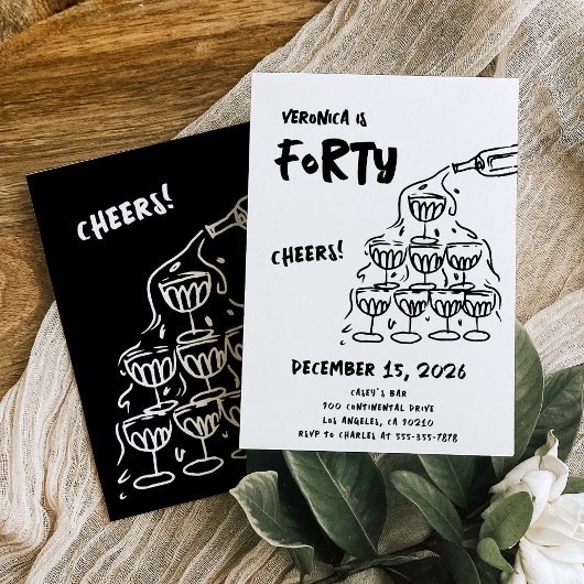 Uitnodiging met de hand getekende champagne voor 4