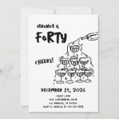 Uitnodiging met de hand getekende champagne voor 4 (Voorkant)