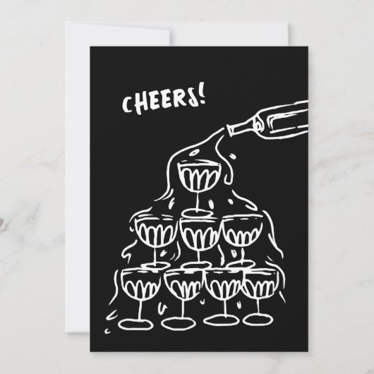 Uitnodiging met de hand getekende champagne voor 4 (Achterkant)