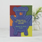 Uitnodiging met de titel Teddy Bear (Staand voorkant)