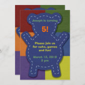 Uitnodiging met de titel Teddy Bear (Voorkant / Achterkant)