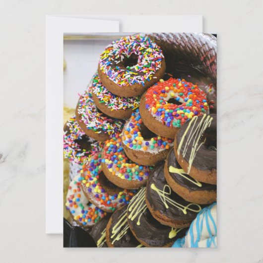 Uitnodiging met donuts op de voorkant (Voorkant)
