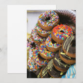 Uitnodiging met donuts op de voorkant (Voorkant / Achterkant)