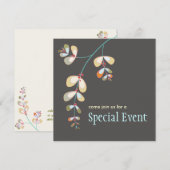 Uitnodiging met Edelstenen Bladeren (Voorkant / Achterkant)