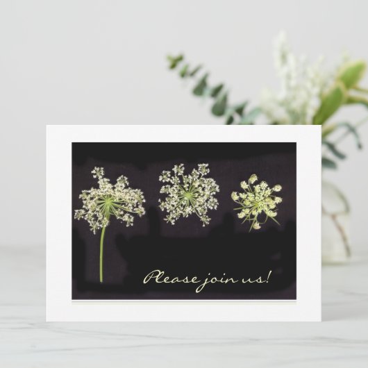 Uitnodiging met floretboeket (Staand voorkant)