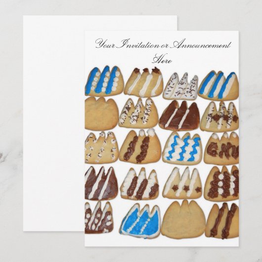 Uitnodiging met Gelekte koekjes (Voorkant / Achterkant)