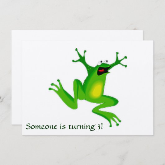 Uitnodiging met Groene Kikker en Tekst (Voorkant / Achterkant)