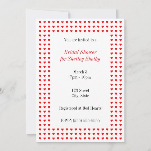Uitnodiging met Hartjes (Voorkant)