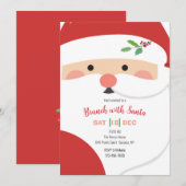 Uitnodiging met het gezicht van de Kerstman (Voorkant / Achterkant)