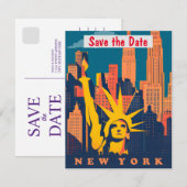 Uitnodiging met icoon van de skyline van New York (Voorkant / Achterkant)