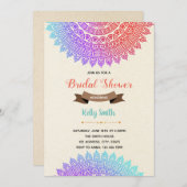 Uitnodiging met Indiase patroon thema (Voorkant / Achterkant)