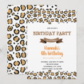 Uitnodiging met jachtluipaard-thema (Voorkant / Achterkant)