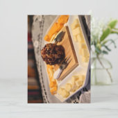 Uitnodiging met kaas dienblad hoes (Staand voorkant)