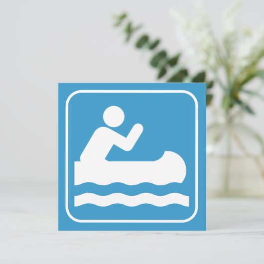 Uitnodiging met kanovensymbool (Staand voorkant)