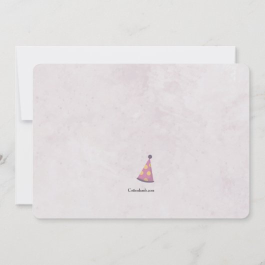 Uitnodiging met katje en feesthoed (Achterkant)