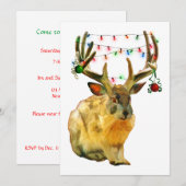 Uitnodiging met kerstgedecorreerde jasjaloop (Voorkant / Achterkant)