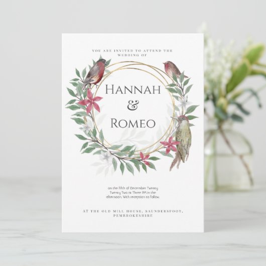 Uitnodiging met kerstthema (Staand voorkant)