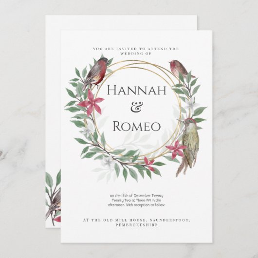 Uitnodiging met kerstthema (Voorkant / Achterkant)