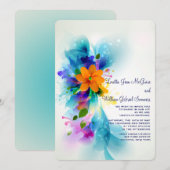 Uitnodiging met kleurenspatwerk (Voorkant / Achterkant)