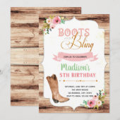 Uitnodiging met laarzen en glinsterende dingen the (Voorkant / Achterkant)