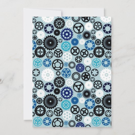 Uitnodiging met leuk robot thema (Achterkant)