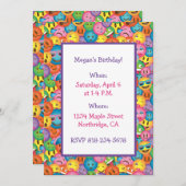 Uitnodiging met leuke Emoji-afdruk (Voorkant / Achterkant)