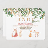 Uitnodiging met Lieve Bosdieren (Voorkant / Achterkant)