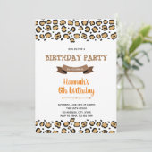 Uitnodiging met luipaard thema (Staand voorkant)