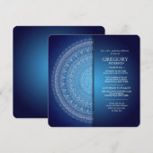 Uitnodiging met Midnight Blue Mandala (Voorkant / Achterkant)