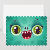 Uitnodiging met monster of zombie voor Halloween (Voorkant / Achterkant)