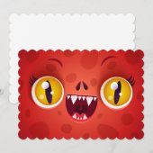 Uitnodiging met monster of zombie voor Halloween (Voorkant / Achterkant)