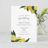 Uitnodiging met olieverf citroenen (Staand voorkant)