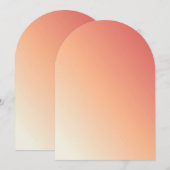 Uitnodiging met ombre perzik- en witte verloop (Voorkant / Achterkant)