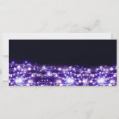 Uitnodiging met paarse glinsterende sterren (Achterkant)