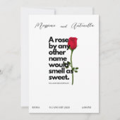 UITNODIGING MET POËZIE VAN WILLIAM SHAKESPEARE (Voorkant)