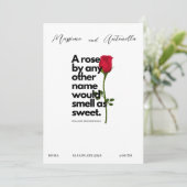 UITNODIGING MET POËZIE VAN WILLIAM SHAKESPEARE (Staand voorkant)