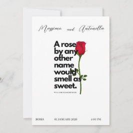 UITNODIGING MET POËZIE VAN WILLIAM SHAKESPEARE