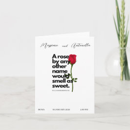 UITNODIGING MET POËZIE VAN WILLIAM SHAKESPEARE