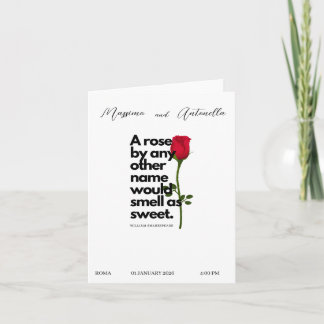 UITNODIGING MET POËZIE VAN WILLIAM SHAKESPEARE