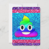 Uitnodiging met regenboog glitterspook emoji (Voorkant)