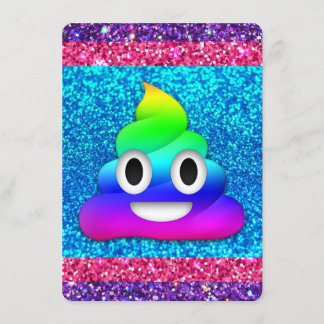 Uitnodiging met regenboog glitterspook emoji