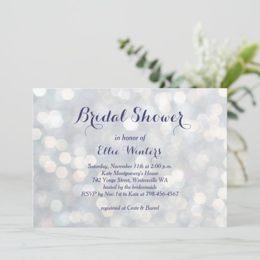 Uitnodiging met reserveverlichting in bridal (Staand voorkant)