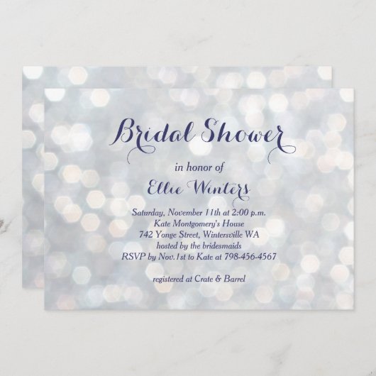 Uitnodiging met reserveverlichting in bridal (Voorkant / Achterkant)