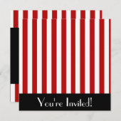 Uitnodiging met rode en witte strepen (Voorkant / Achterkant)