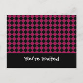 Uitnodiging met roze en zwarte diamant (Voorkant)