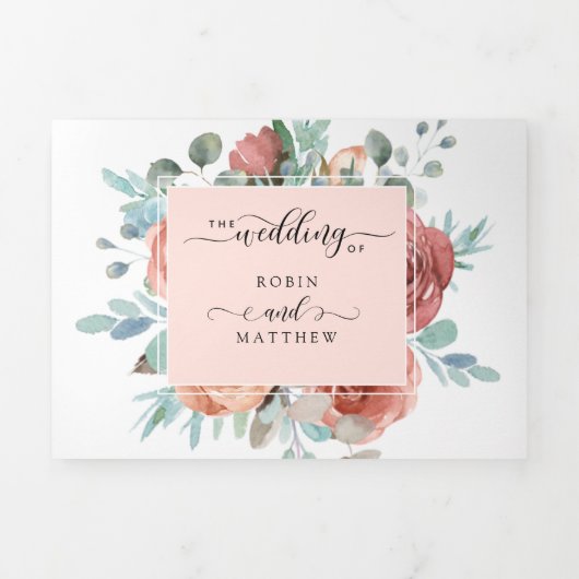 Uitnodiging met RSVP Etherische Blush Peach Bruilo (Cover)