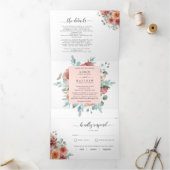 Uitnodiging met RSVP Etherische Blush Peach Bruilo (Binnen)