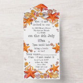 Uitnodiging met RSVP - Schelpen Thema Uitnodiging (Binnen)